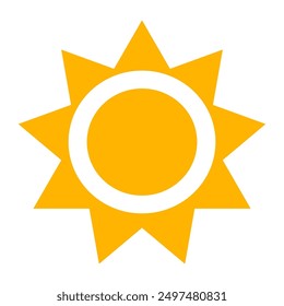 
vector illustration of yellow sun icon in flat style. summer symbol. sunshine sign. flat style sun.hot Weather icon.