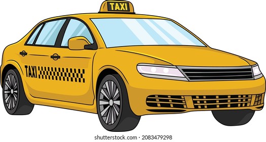 Ilustración vectorial del coche Taxi amarillo