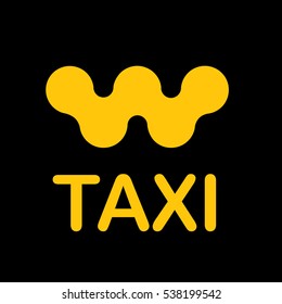 vector illustration of yellow taxi logo on black background