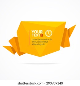 Vector illustration yellow text speech bubble isolated on a white background. 