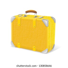 Vector illustration of yellow travel suitcase