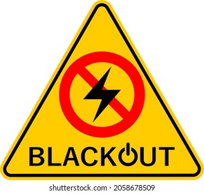 Vector illustration of a yellow triangle traffic sign warning against electric blackout