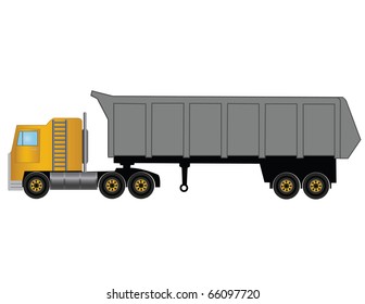 Vector illustration the yellow truck.