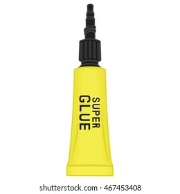 Vector illustration of yellow tube with super glue.