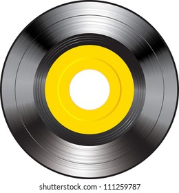 Vector illustration of a yellow vinyl.