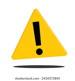 Vector illustration of a yellow warning sign on an isolated background