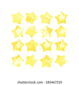 Vector Illustration Of Yellow Watercolor Stars