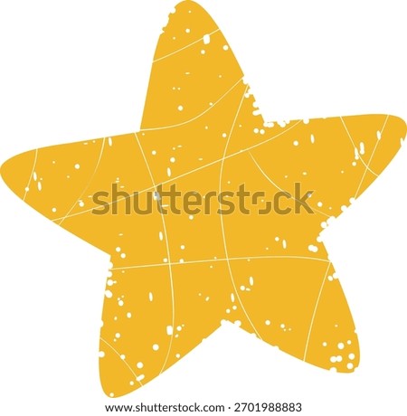 vector illustration yellow worn texture star shape symbol