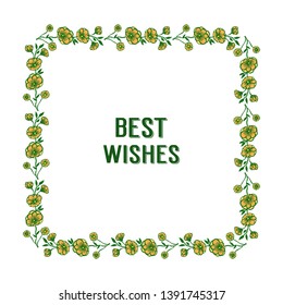 Vector illustration yellow wreath frame for decorative of best wishes