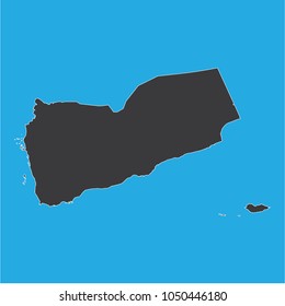 vector illustration of Yemen map . blue background. eps10.