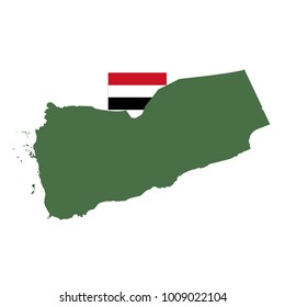 vector illustration of Yemen map and flag
