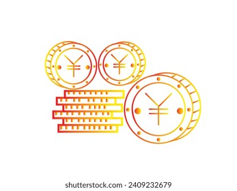 ilustración vectorial de la moneda en forma de yen