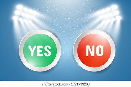 
Vector illustration of yes or no buttons. Selection icons on transparent background.