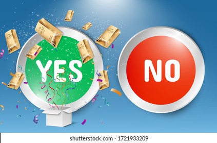 
Vector illustration of yes or no buttons. Selection icons on transparent background.
