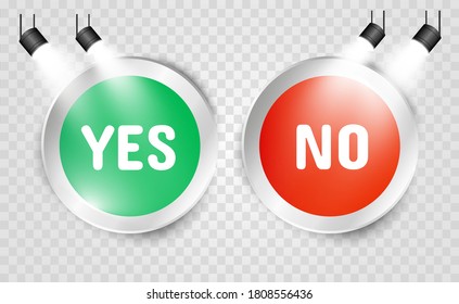 Vector illustration of yes or no buttons. Selection icons on transparent background. - Powered by Shutterstock - Get 15% off with code: PIKWIZARD15