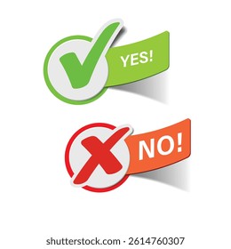 Vector illustration of Yes and No check marks