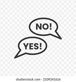 Vector illustration of yes or no icon in dark color and transparent background(png).