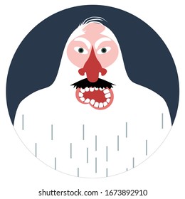 Vector illustration Yeti of a user or administrator icon for loading systems android and windows  and avatars on social networks