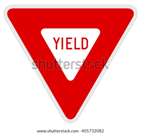 Vector illustration of a yield road sign.