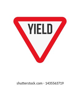 Vector illustration of a yield triangle road sign.