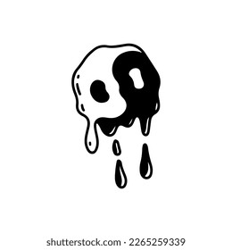 vector illustration of yin yang melting
