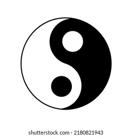 vector illustration of yin yang symbol on white background