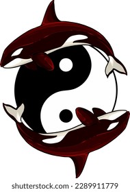 vector illustration of Yin Yang symbol on white background