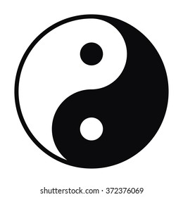 Vector illustration of Yin and Yang symbol isolated on white background
