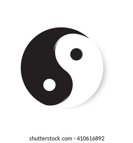 Vector illustration ying yang symbol of harmony and balance. Ying yang icon