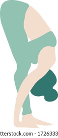 vector illustration, yoga asana pose, fold,