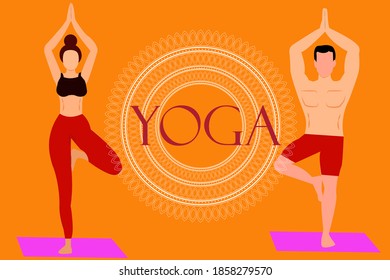 vector illustration of yoga background