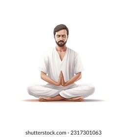 Vector Illustration of Yoga Day.