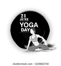 Vector illustration for yoga day, abstract background,girl posing with different posture