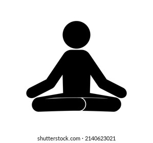 vector illustration of yoga fitness icon on white background