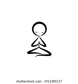 Vector illustration of yoga icon