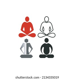 Vector illustration of Yoga Logo. yoga sports logo. yoga icon.
