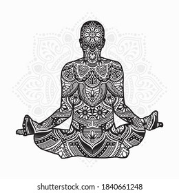Vektorgrafik einer Yoga mandala zum Färben von Buch. Yoga Mandala für Silhouette Cameo und Cricut.