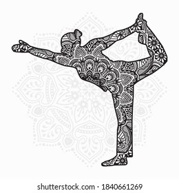Ilustración vectorial de un mandala de yoga para colorear un libro. Yoga Mandala para Silhouette Cameo y Cricut.