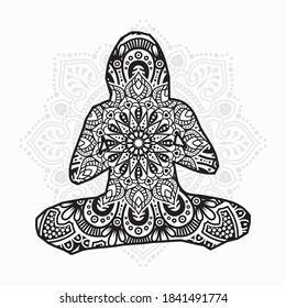Vektorgrafik einer Yoga mandala zum Färben von Buch. Yoga Mandala für Silhouette Cameo und Cricut.
