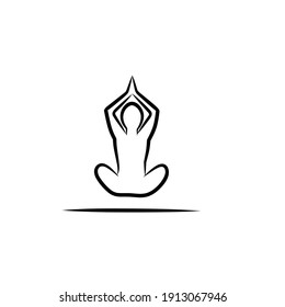 Vector illustration of yoga meditation logo