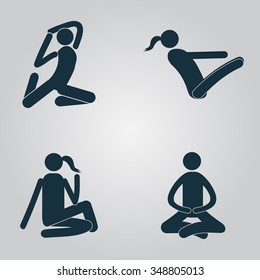 Vector illustration of yoga, pictogram
