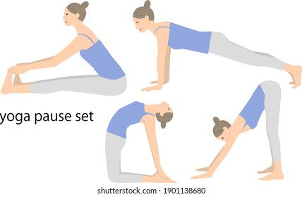  Ilustración vectorial de la pose del yoga 