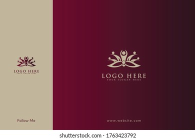 Vektorgrafik von Yogaposien. Gymnastik und Yoga minimales Logo.