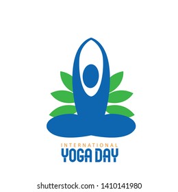 vector illustration of yoga pose on poster design for celebrating International Yoga Day 21 june
