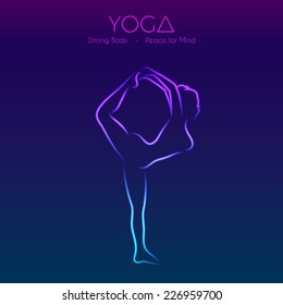 Vector illustration of Yoga pose woman's silhouette