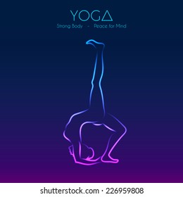 Vector illustration of Yoga pose woman's silhouette