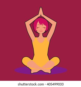 Vector illustration of yoga pose women