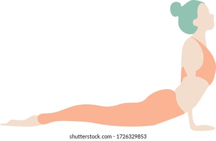 Vector illustration yoga poste, pastel color palette