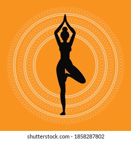 vector illustration of yoga silhouette