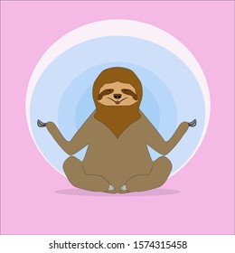 vector illustration of the yoga sloth